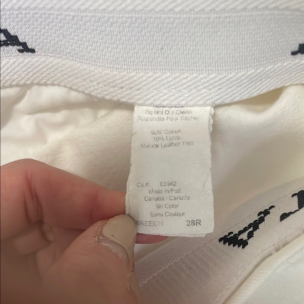 Arista White Riding Pants 28 R - Picture 6 of 7